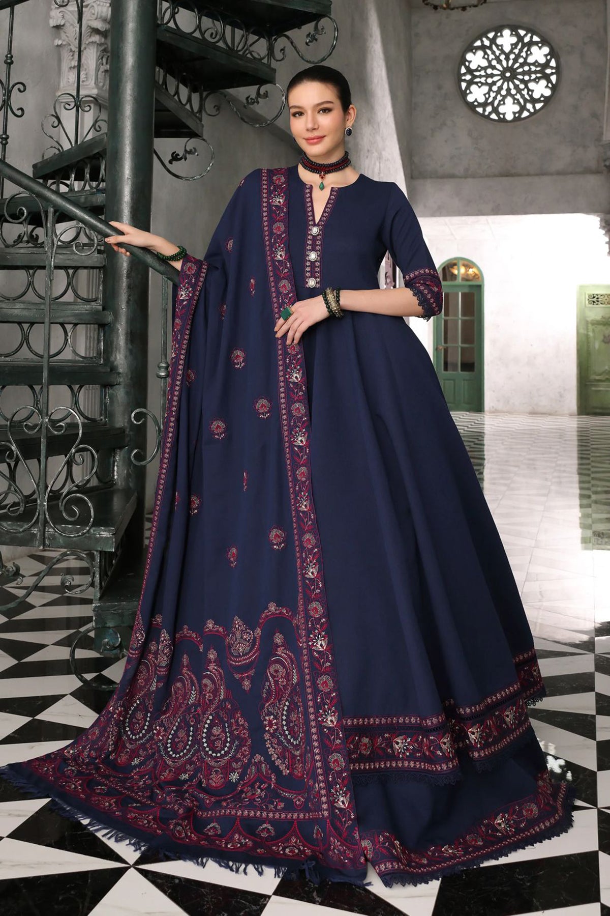 Bareeze 3PC Embroidered Dhanak Suit with Embroidered Shwal -BS2143