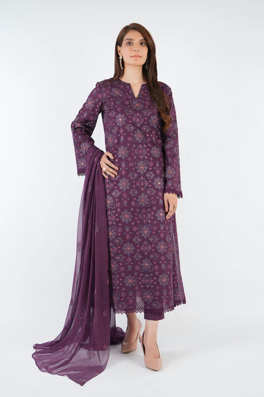 Bareeze 3PC Embroidered Dhanak Suit with Embroidered Shwal -BS2145