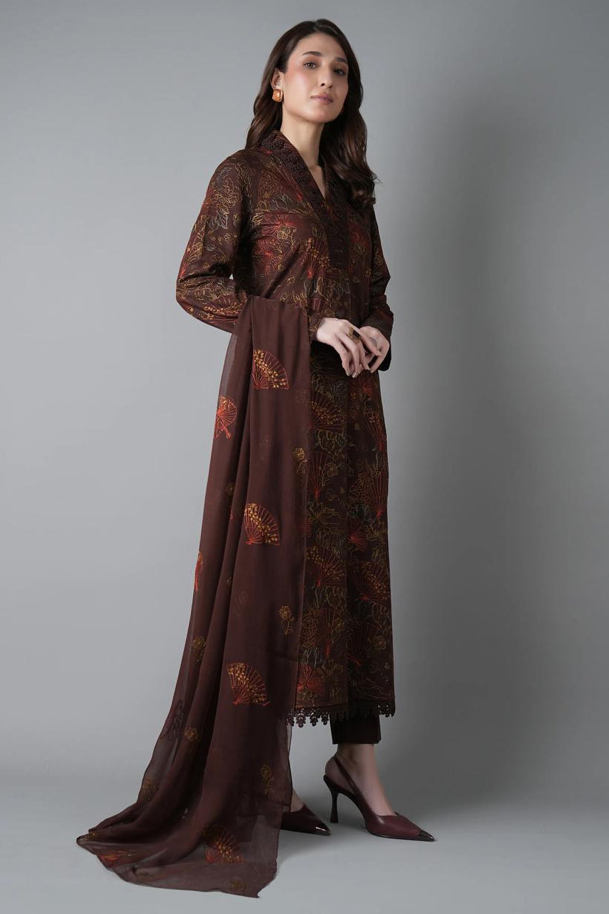 Bareeze 3PC Embroidered Dhanak Suit with Embroidered Shwal -BS2090