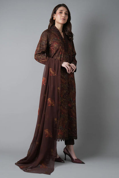 Bareeze 3PC Embroidered Dhanak Suit with Embroidered Shwal -BS2090