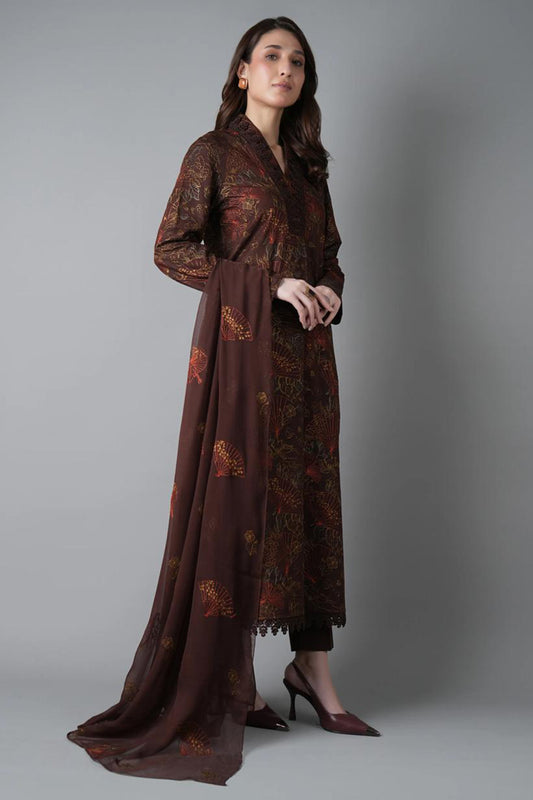 Bareeze 3PC Embroidered Dhanak Suit with Embroidered Shwal -BS2090