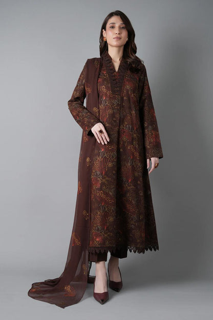 Bareeze 3PC Embroidered Dhanak Suit with Embroidered Shwal -BS2090