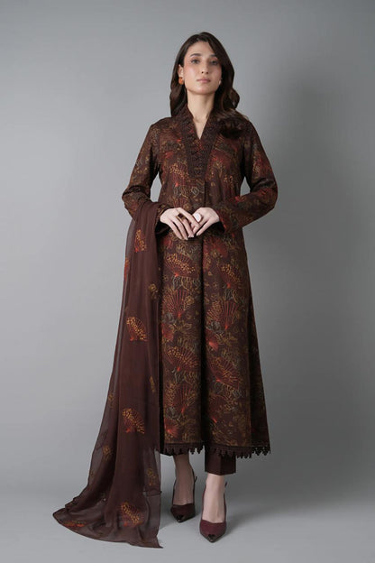 Bareeze 3PC Embroidered Dhanak Suit with Embroidered Shwal -BS2090