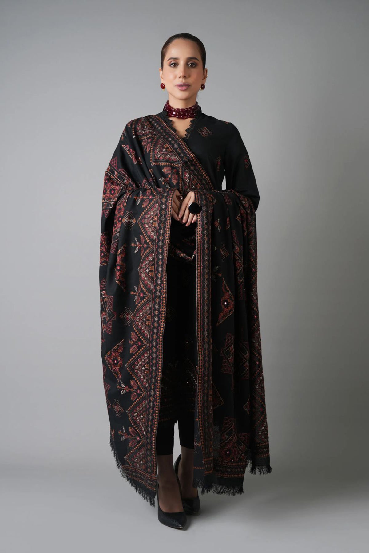 Bareeze 3PC Embroidered Dhanak Suit with Embroidered Shwal -BS2149