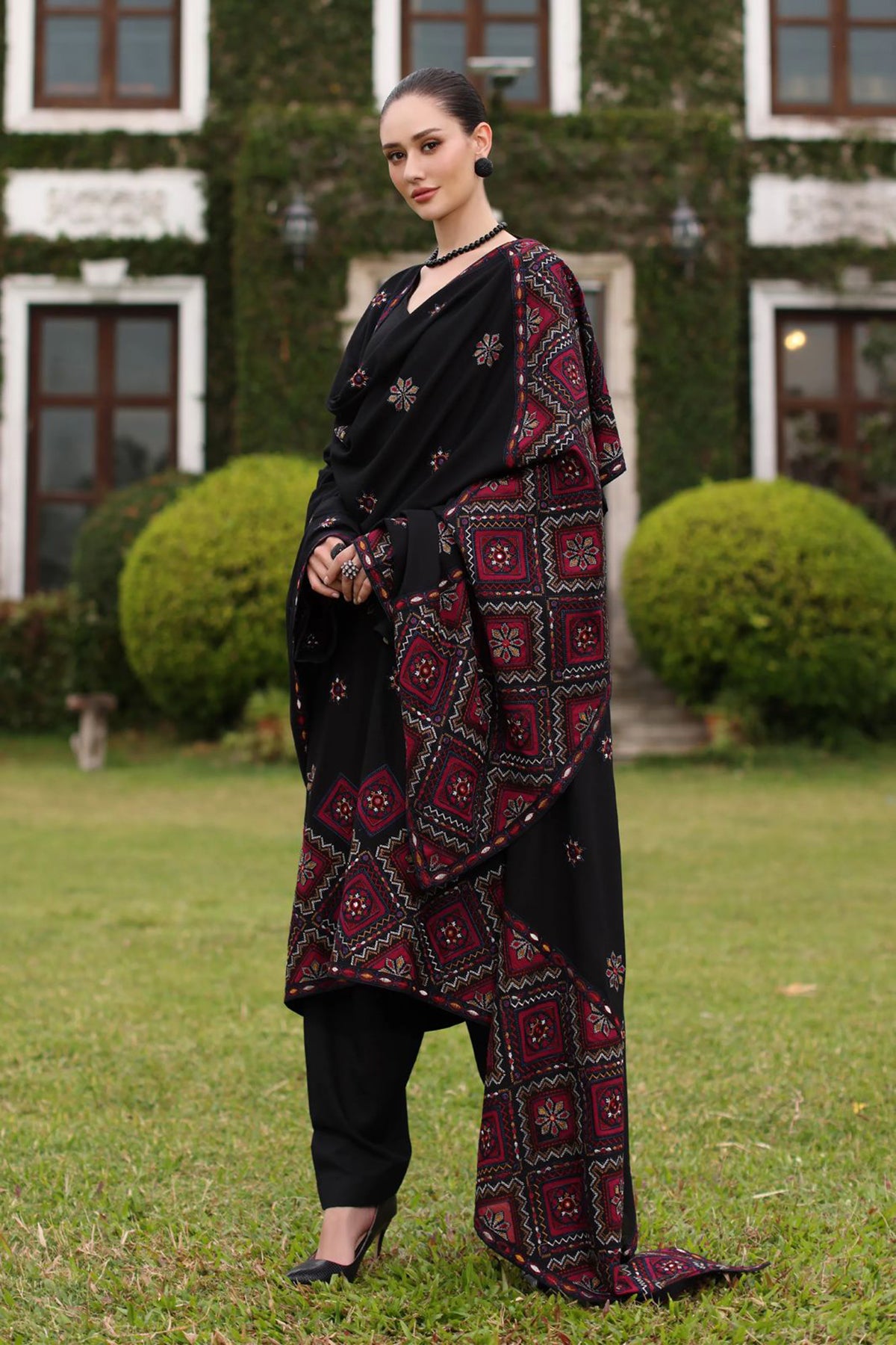 Bareeze 3PC Embroidered Dhanak Suit with Embroidered Shawal -BS2152