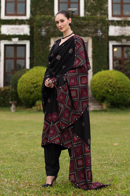 Bareeze 3PC Embroidered Dhanak Suit with Embroidered Shawal -BS2152