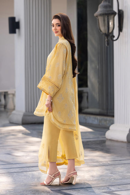 Bareeze 3PC Embroidered Lawn Suit with Embroidered chiffon Dupatta -BS2260