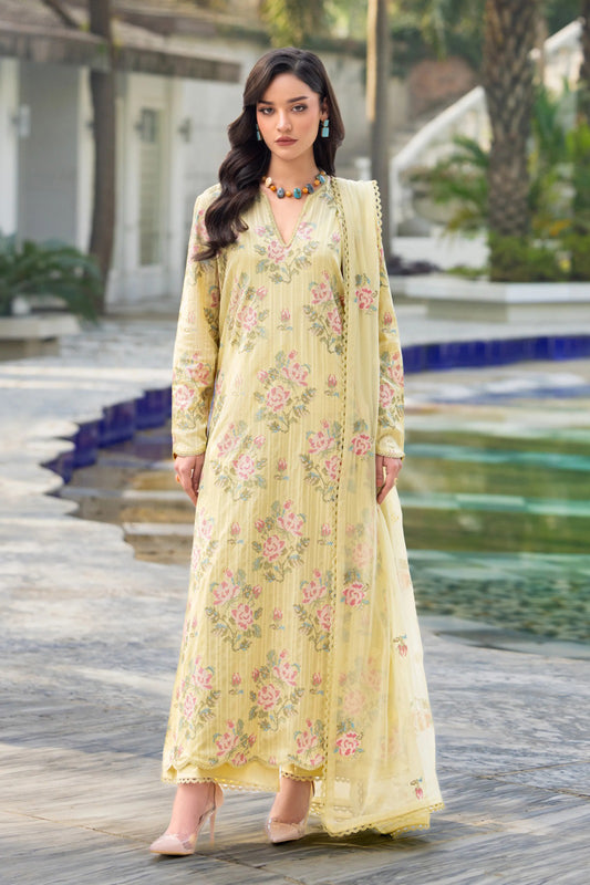 Bareeze 3PC Embroidered Lawn Suit with Embroidered chiffon Dupatta -BS2256