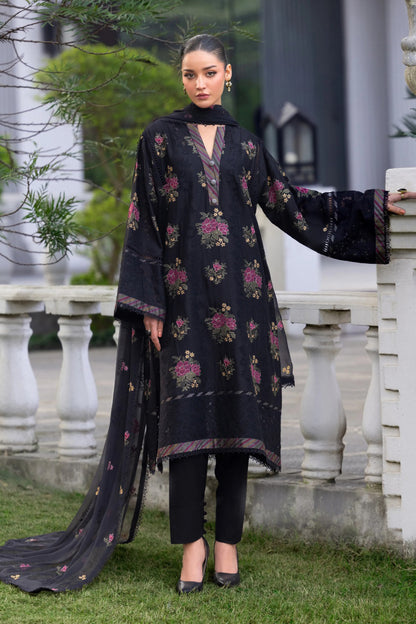 Bareeze 3PC Embroidered Lawn Suit with Embroidered chiffon Dupatta -BS2255