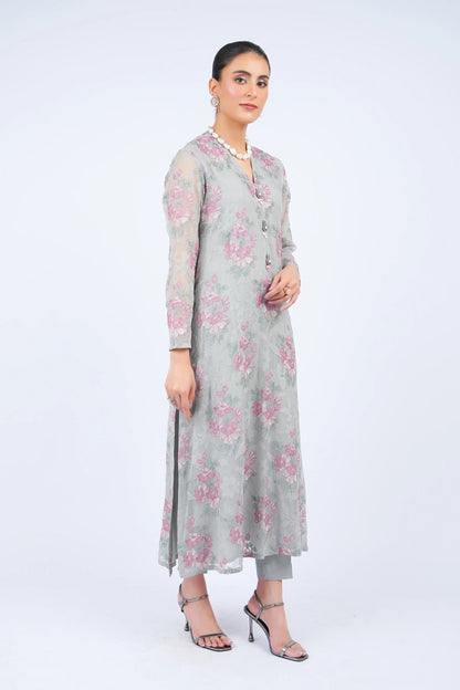 Bareeze 3PC Embroidered Lawn Suit with Embroidered chiffon Dupatta -BS2254