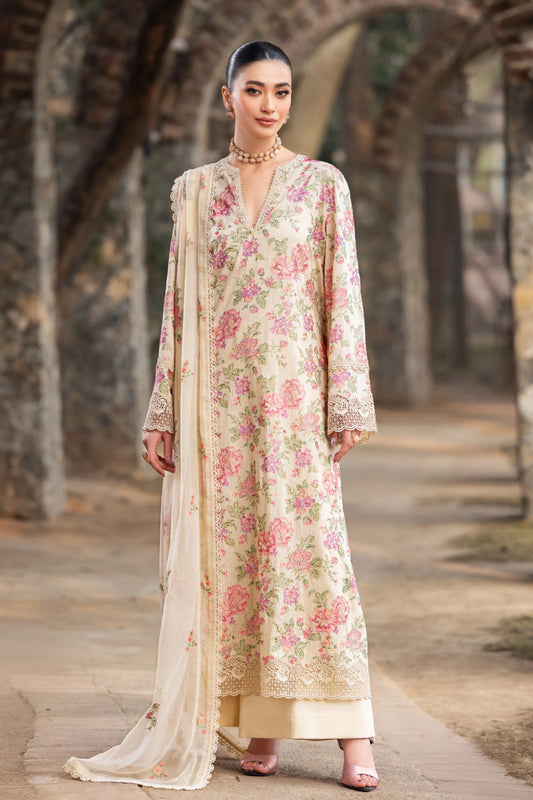 Bareeze 3PC Embroidered Lawn Suit with Embroidered chiffon Dupatta -BS2257