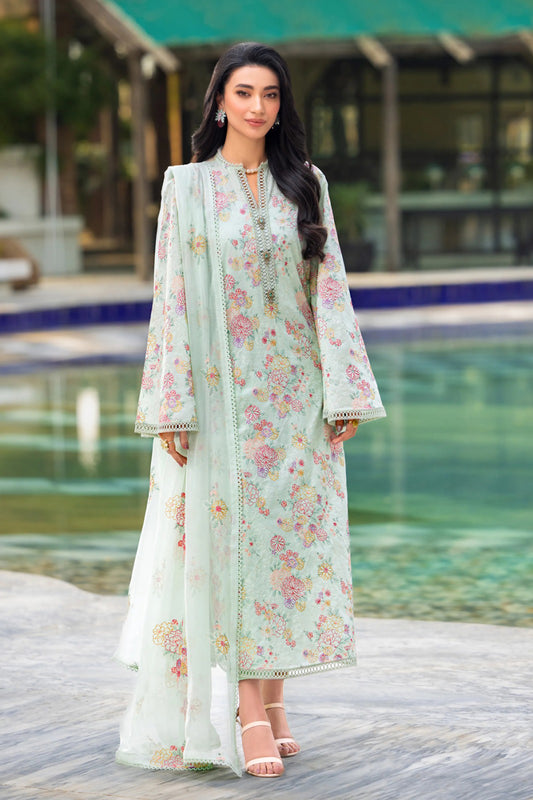 Bareeze 3PC Embroidered Lawn Suit with Embroidered chiffon Dupatta -BS2258
