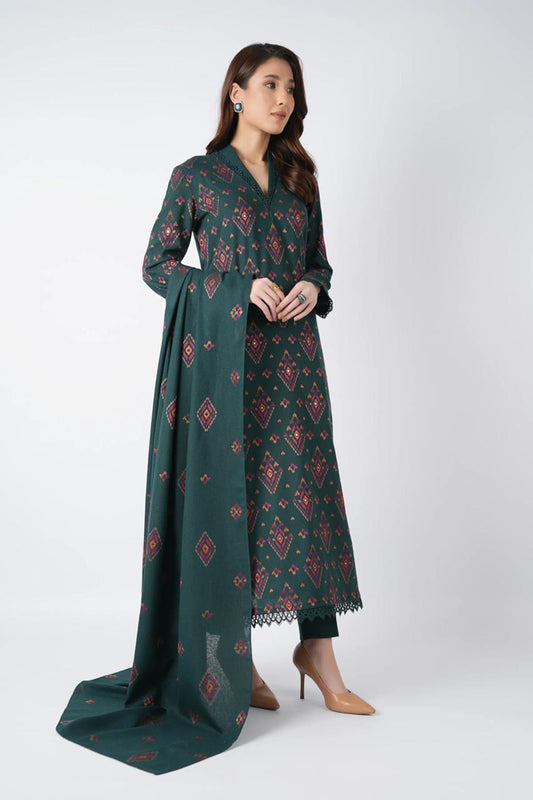 Bareeze 3PC Embroidered Lawn Suit with Embroidered chiffon Dupatta -BS2269
