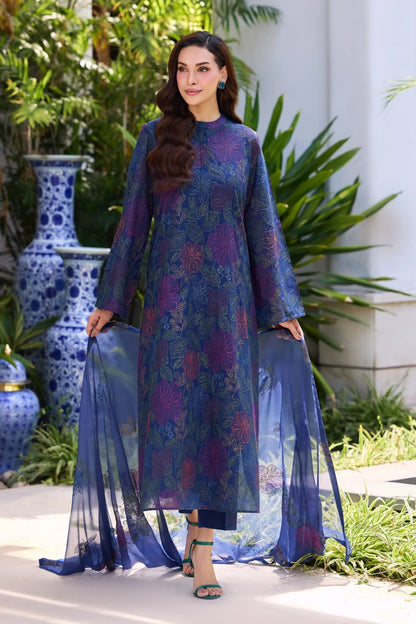 Bareeze Embroidered Lawn 3pc with Embroidered Crinkle Chiffon dupatta- BS2298