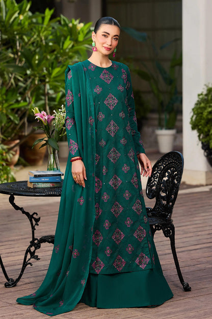 Bareeze Embroidered Lawn 3pc with Embroidered Crinkle Chiffon dupatta- BS2297