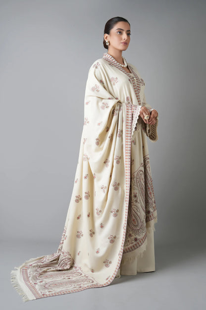 Bareeze 3PC Embroidered Karandi Suit with Embroidered Shwal -BS2312