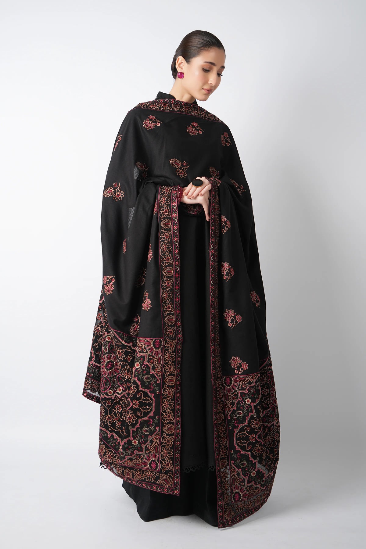 Bareeze 3PC Embroidered Karandi Suit with Embroidered Shwal -BS2313