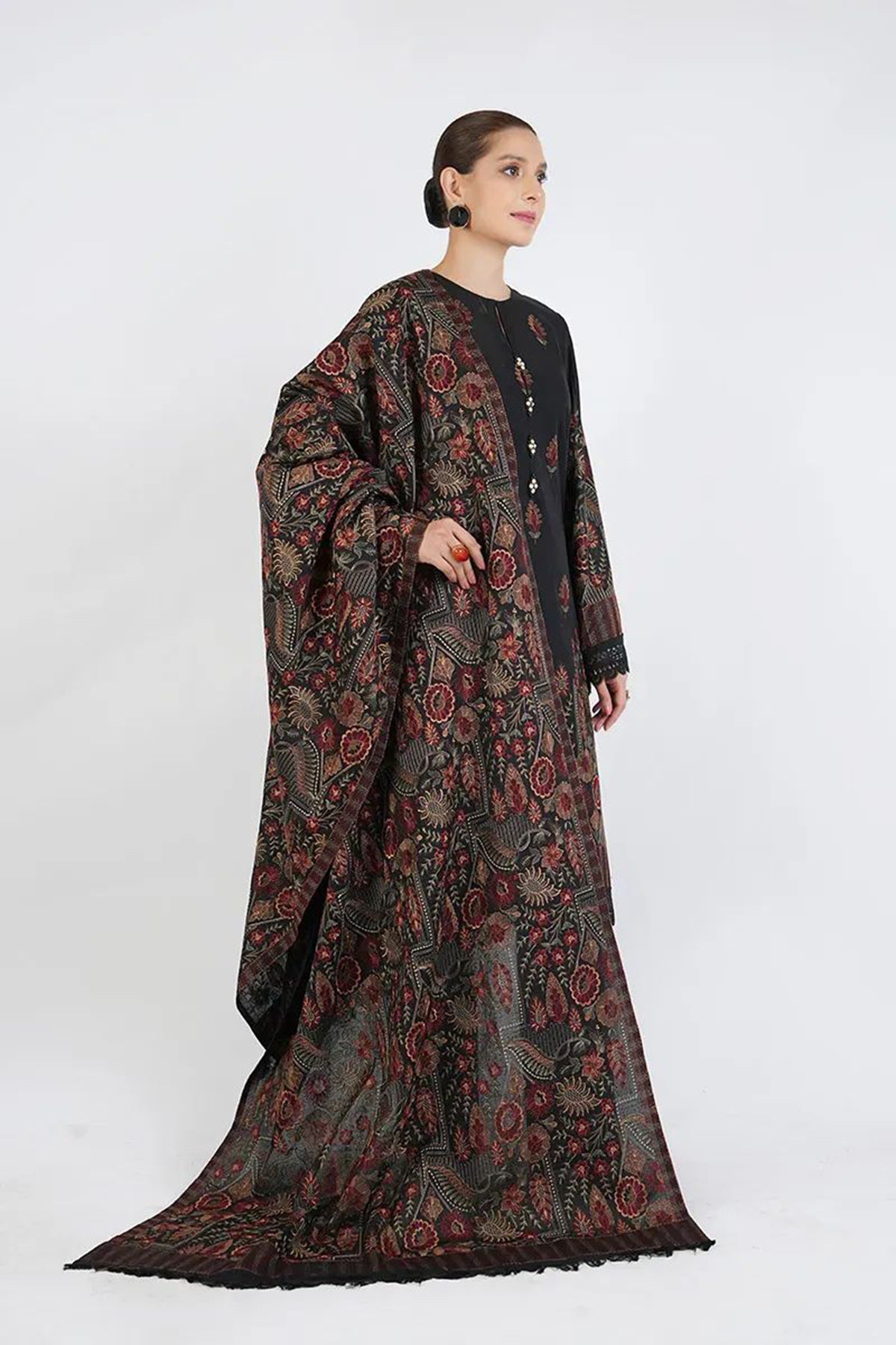 Bareeze 3PC Embroidered Dhanak Suit with Heavy Embroidered Shawal -BS2059