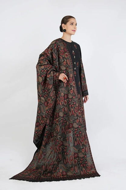 Bareeze 3PC Embroidered Dhanak Suit with Heavy Embroidered Shawal -BS2059