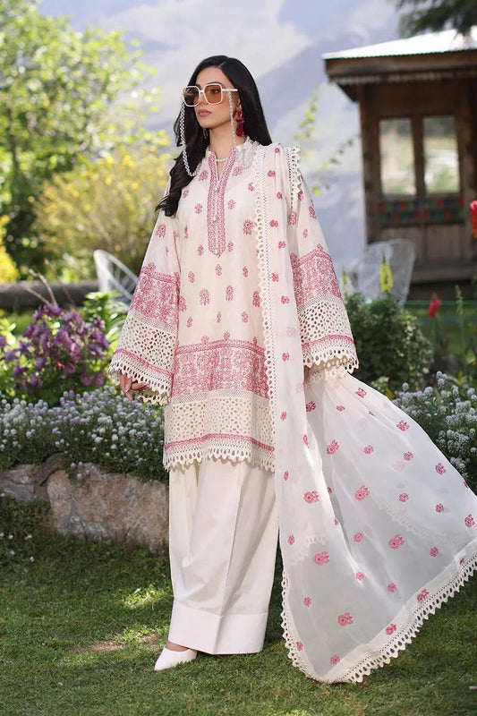Bareeze 3PC Embroidered Lawn Suit with Embroidered chiffon Dupatta -BS2266