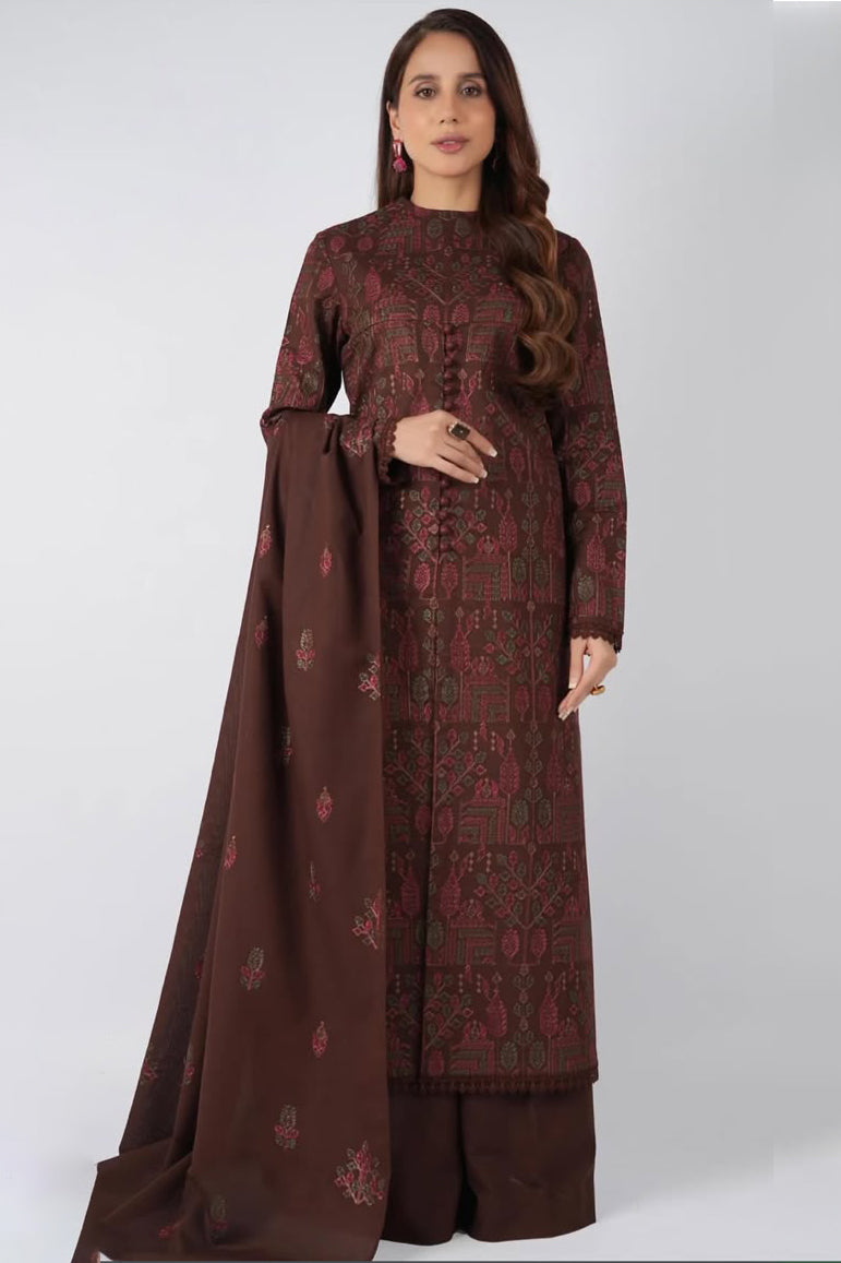 Bareeze 3PC Embroidered Karandi Suit with Embroidered Karandi Shwal -BS2311