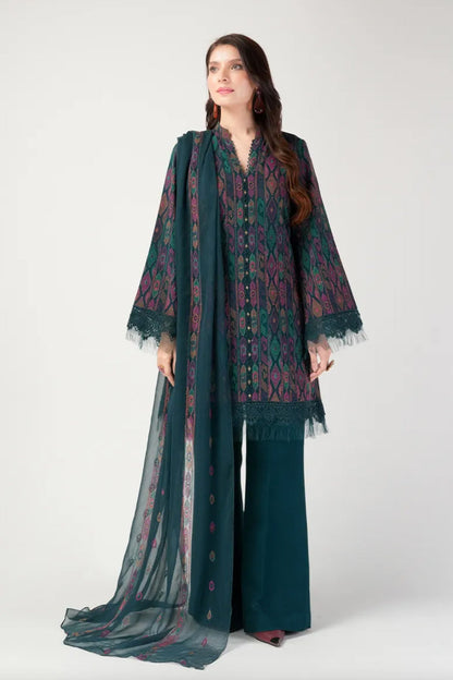 Bareeze Embroidered Lawn 3pc with Embroidered Crinkle Chiffon Dupatta- BS2026