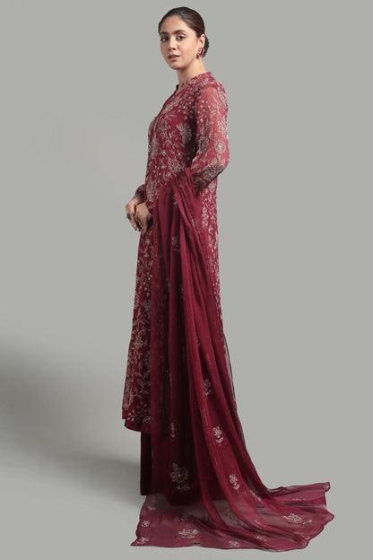 Bareeze Embroidered Lawn 3pc with Embroidered Chiffon Dupatta- BS1914