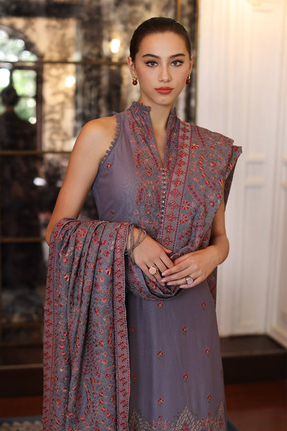 Bareeze 3PC Embroidered Dhanak with Embroidered Dhanak Shawl - BS1778