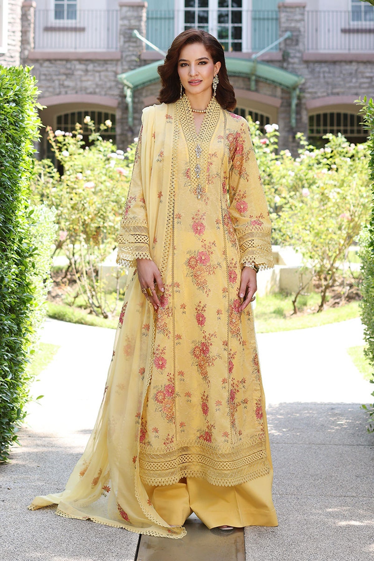 Bareeze Summer Lawn 3pc with Embroidered chiffon dupatta- BS1812