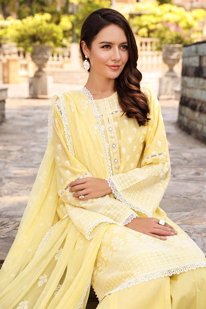 Bareeze Embroidered Lawn 3pc with Embroidered Chiffon Dupatta- BS1822