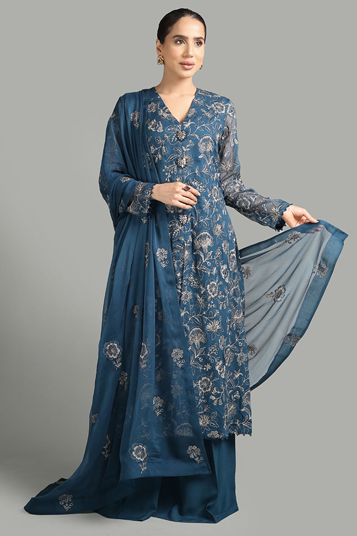 Bareeze Embroidered Lawn 3pc with Embroidered Chiffon Dupatta- BS1916