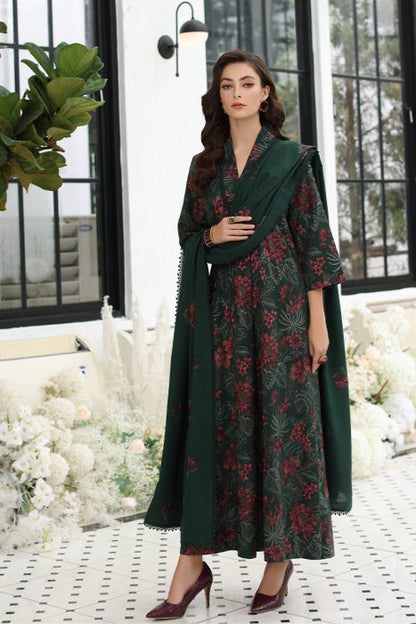 Bareeze 3PC Embroidered Dhanak Suit with Heavy Embroidered Shawal -BS1967